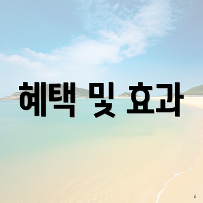 혜택 및 효과
