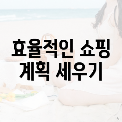효율적인 쇼핑 계획 세우기