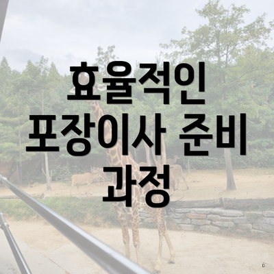 효율적인 포장이사 준비 과정