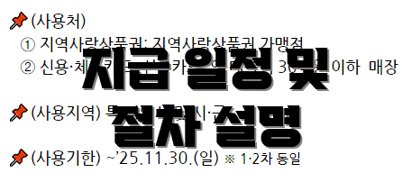 지급 일정 및 절차 설명