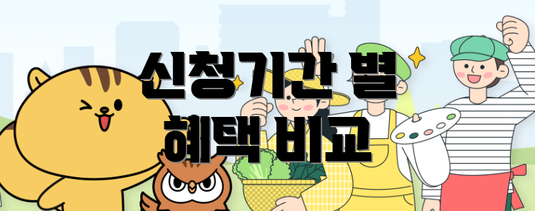 신청기간 별 혜택 비교