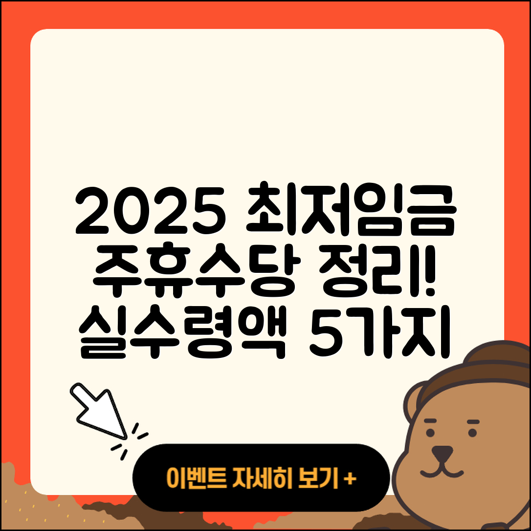 최저임금과 주휴수당 2025년 실수령액 5가지 정리